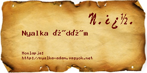Nyalka Ádám névjegykártya