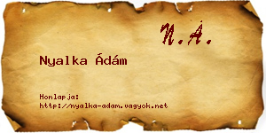 Nyalka Ádám névjegykártya